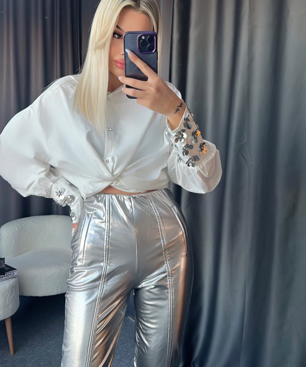 Oversize Beyaz Poplin Gömlek - Görsel 2